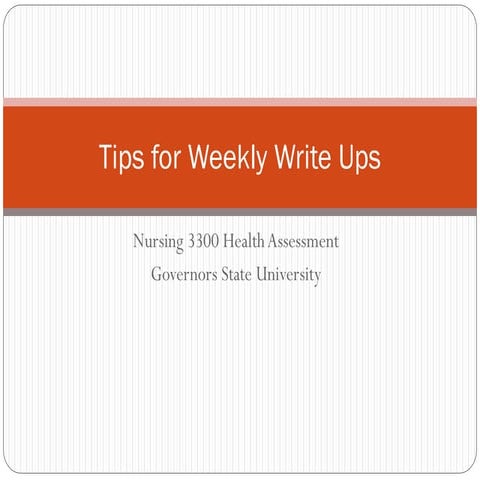 Tips for weekly write ups.fall2013 | PPT