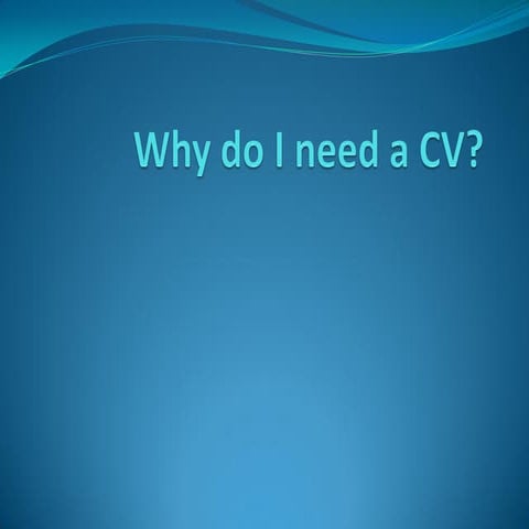 Tips for writing a cv