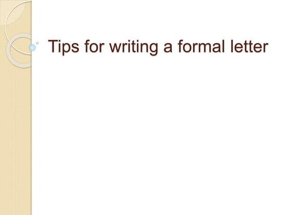 Formal letters | PPT
