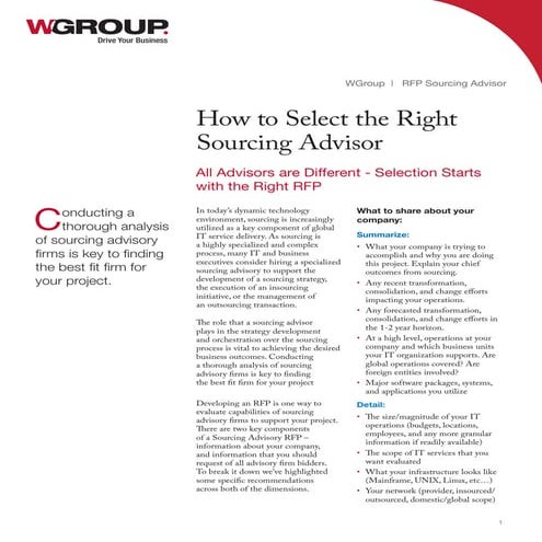 How to select the right sourcing advisor