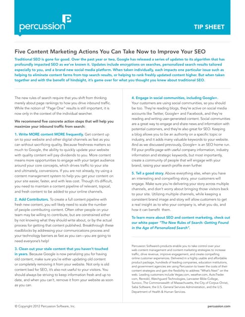 Five Content Marketing Actions You Can Take Now to Improve Your SEO
