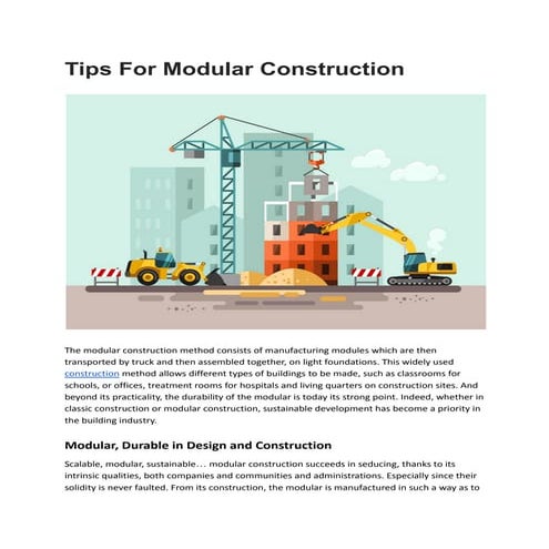 Sustainability Tips in Modular Construction | PDF