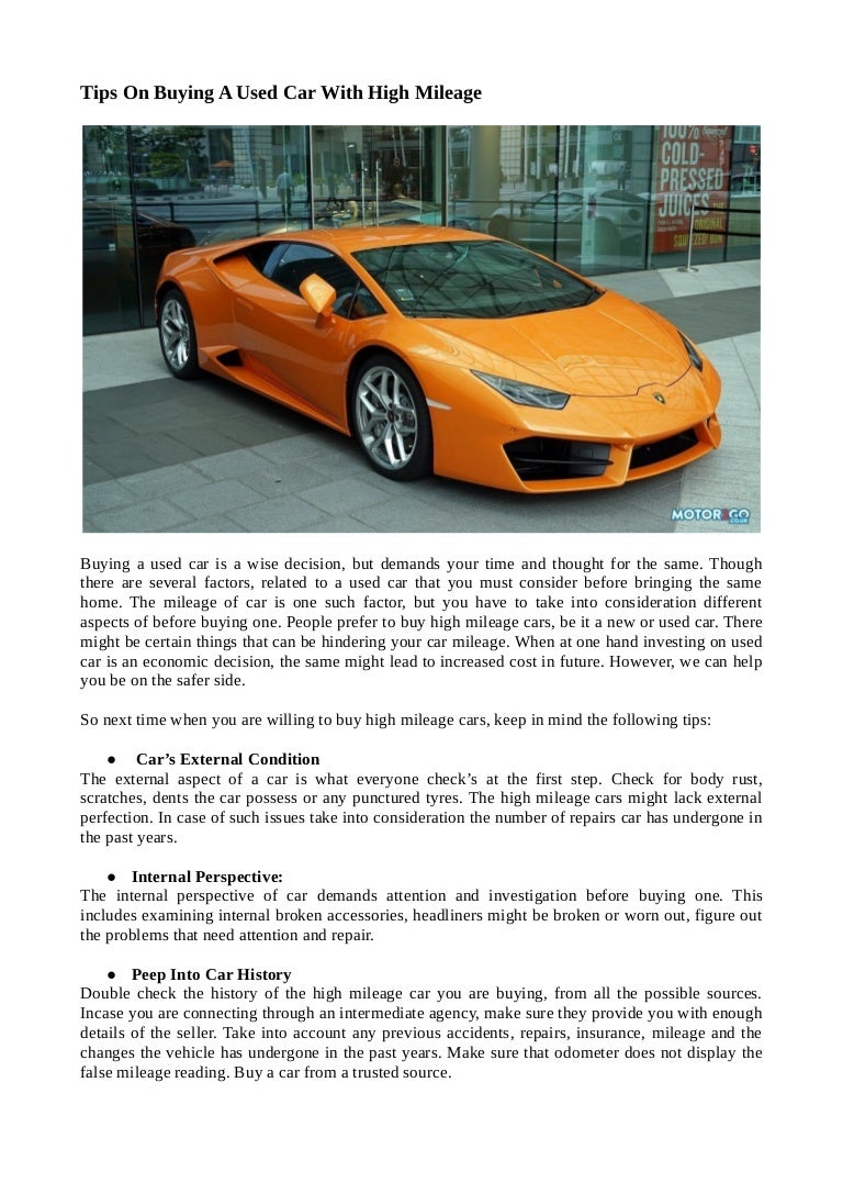 buying a high mileage used car