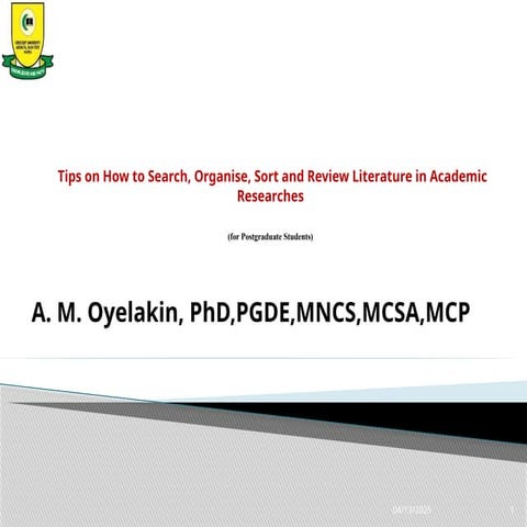 Tips on carrying out Literature Search and Review POST GRADUATE STUDENTs.pptx