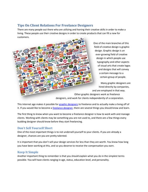 Tips on client relations for freelance designers