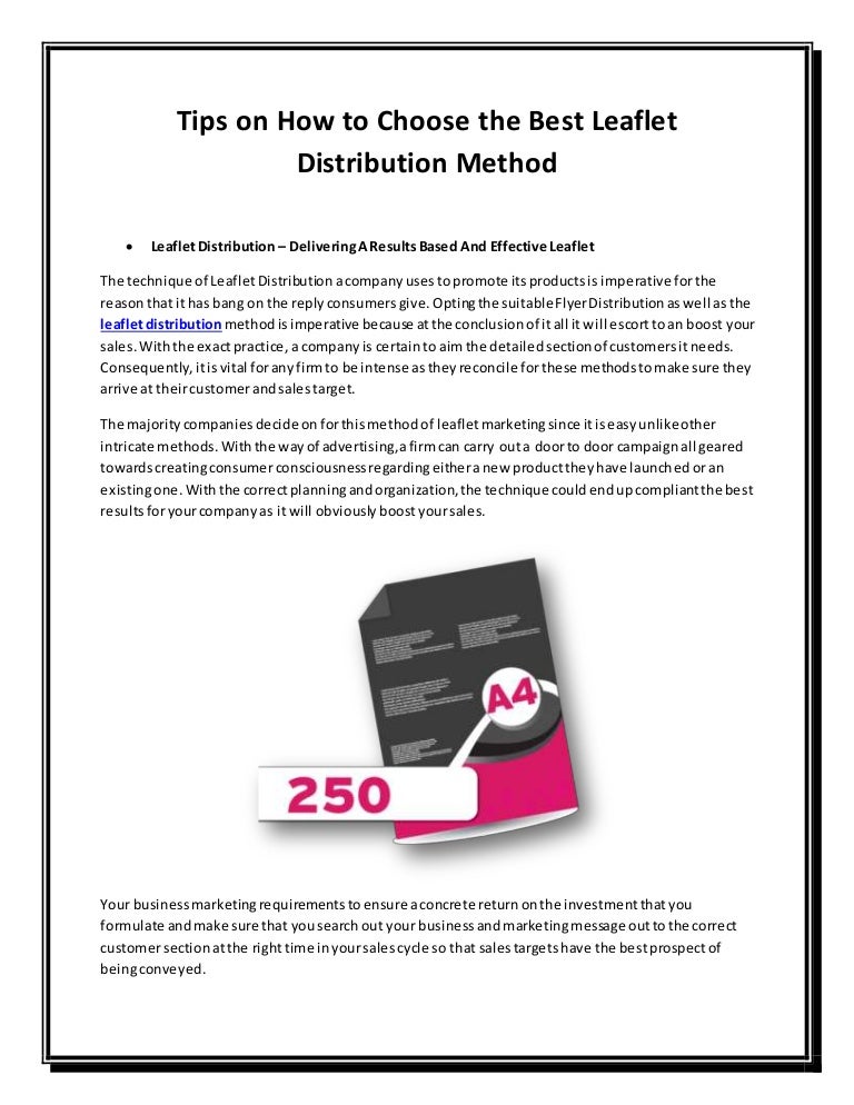 Tips on How to Choose the Best Leaflet Distribution Method