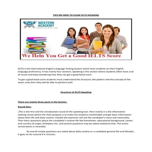 TIPS ON HOW TO CLEAR IELTS SPEAKING