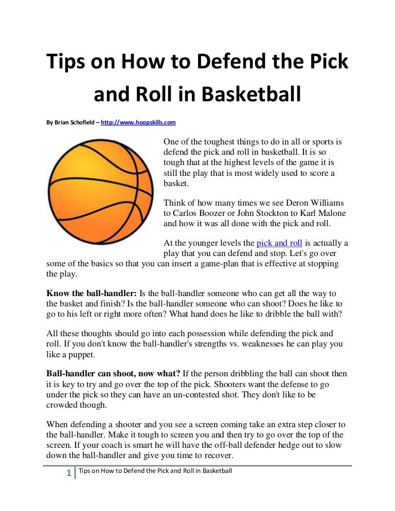 Tips on how to defend the pick and roll in basketball