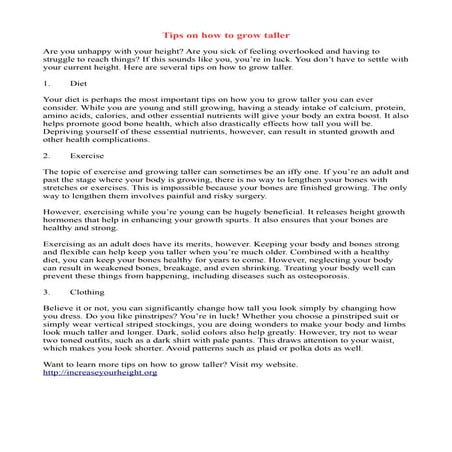 Tips on how to grow taller