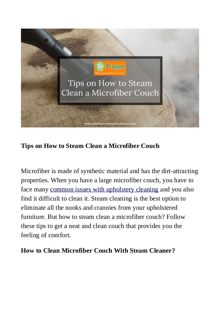 Tips On How To Steam Clean A Microfiber Couch