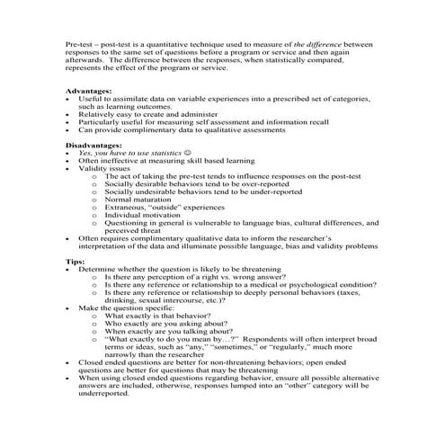 Tips   Pre Test Post Test