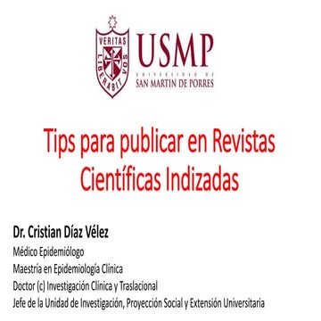 Tips publicar revista indizada usmp