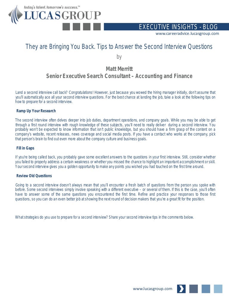 what to bring to a second interview