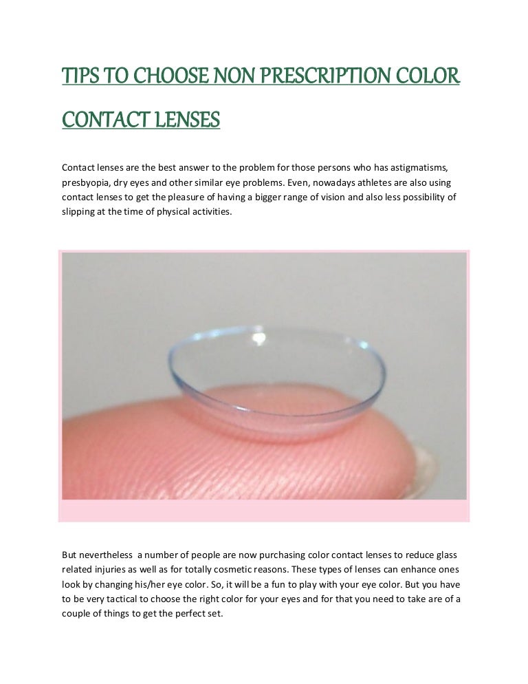 Tips to choose non prescription color contact lenses