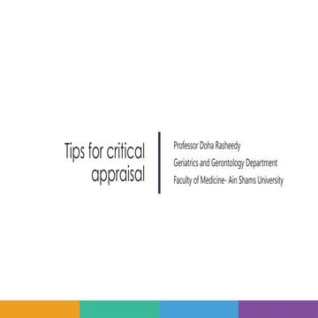 Tips to critical appraisal of a medical research .pptx