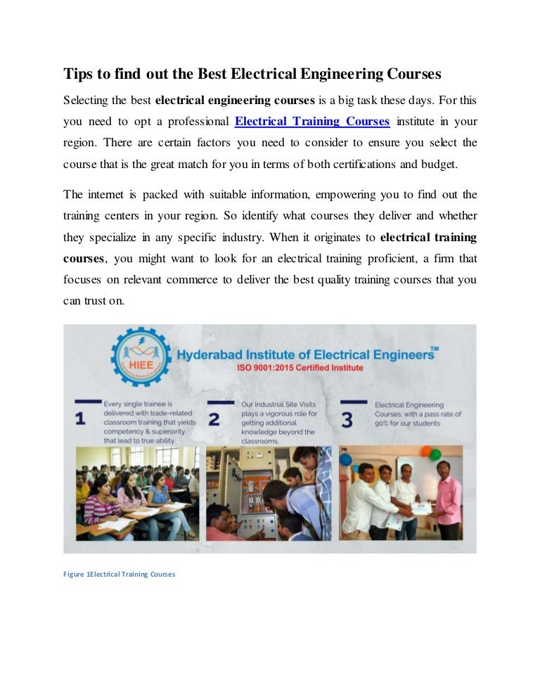 best electrical engineering course