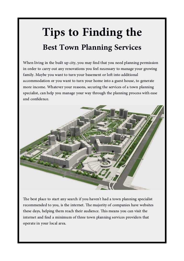 Tips to finding the best town planning services