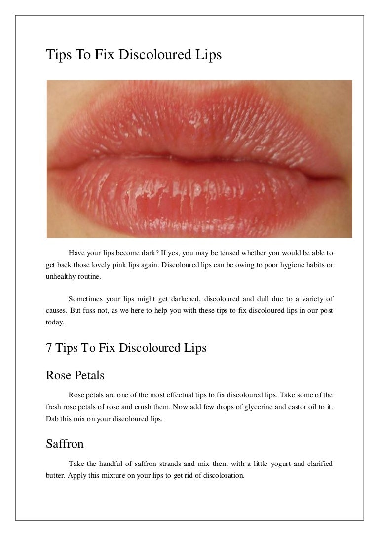 Tips to fix discoloured lips