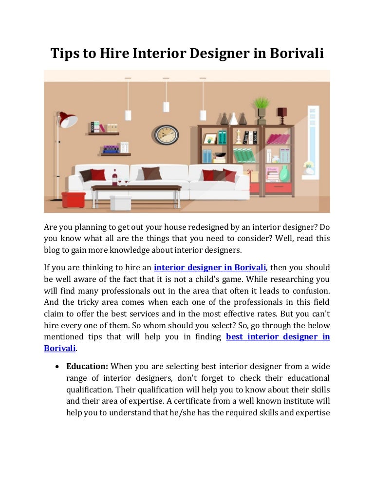 Tips To Hire Interior Designer In Borivali