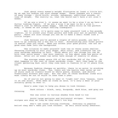 Tips To Looking Slimmer