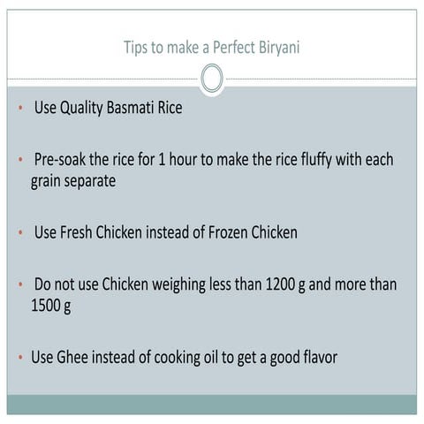 Tips to make a perfect biryani