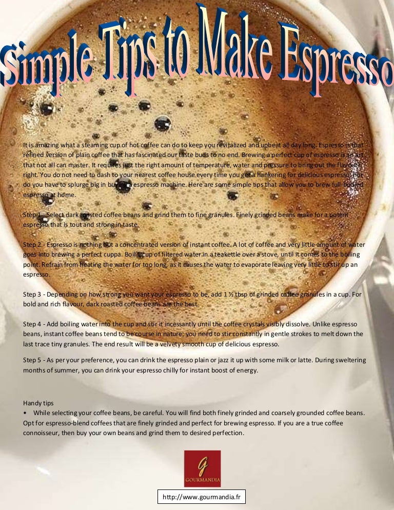 Tips to make espresso