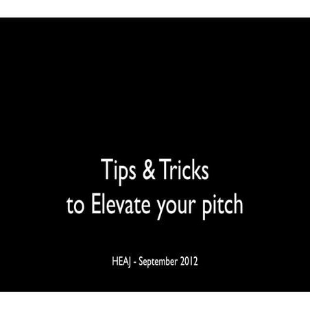 Tips to pitch