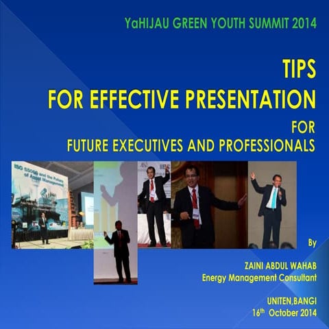 TIPS FOR ON STAGE PRESENTATION FOR EXECUTIVES AND PROFESSIONALS