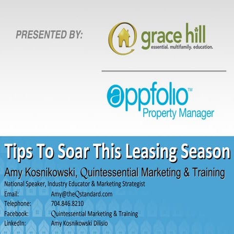 "Tips to Soar This Leasing Season" featuring Amy Kosnikowshi