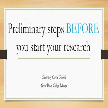 Tips to start your research project 07.2016