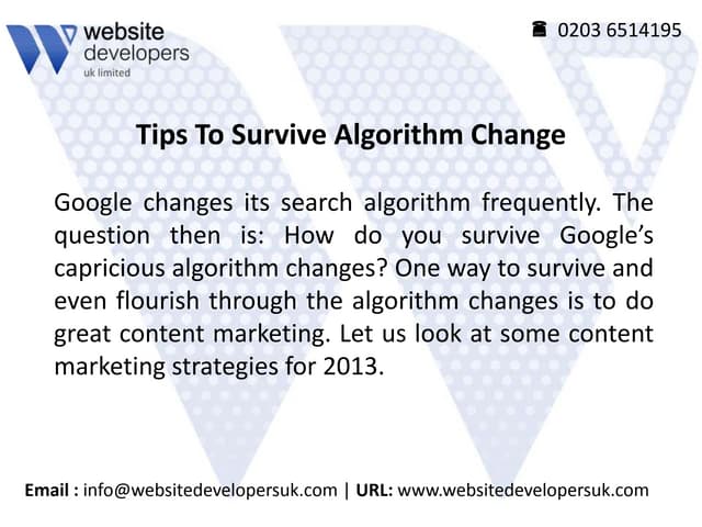 Tips to survive algorithm change