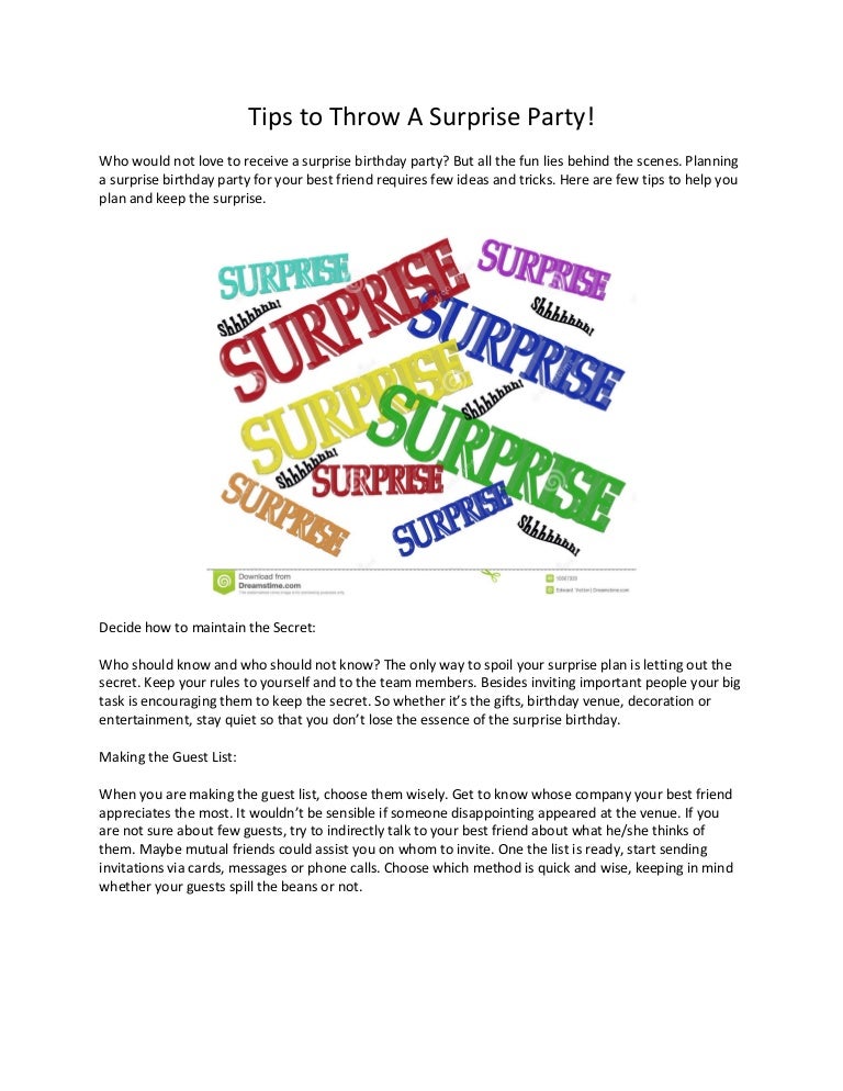 Tips to Throw a Surprise Party