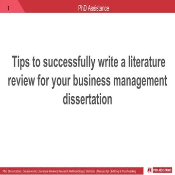 Tips to write a literature review for your business management ...