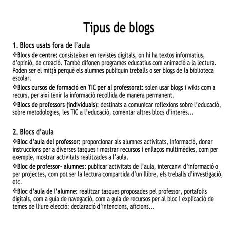 Tipus de blogs i ex.