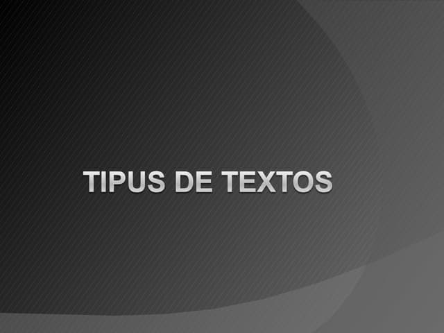 Tipus de textos