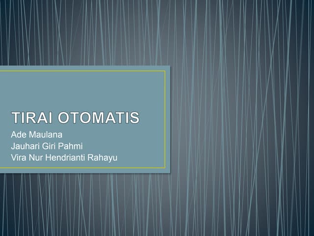 KONTROL TIRAI OTOMATIS MENGGUNAKAN LDR SENSOR DAN ARDUINO UNO