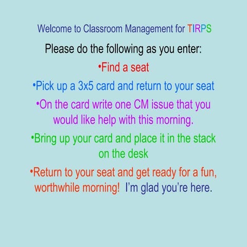TIRP classroom management