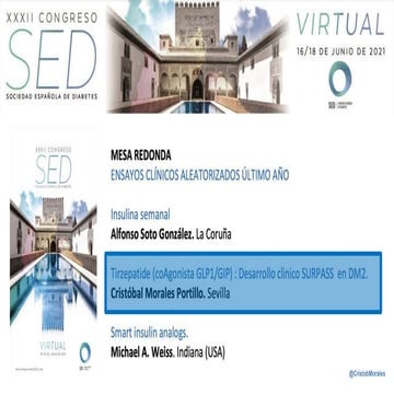 TIRZEPATIDE (COAGONISTA GIP/GP1): DESARROLLO CLINICO SURPASS