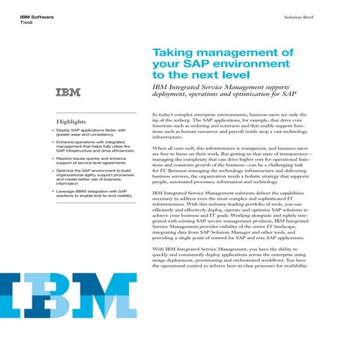 Taking management of your SAP environment to the next level