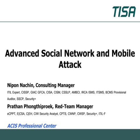 Tisa social and mobile security