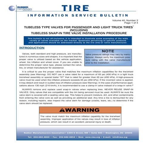 Tire information service bulletin vol.40