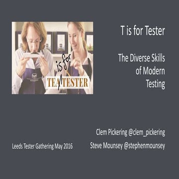 T is for Tester May 2016