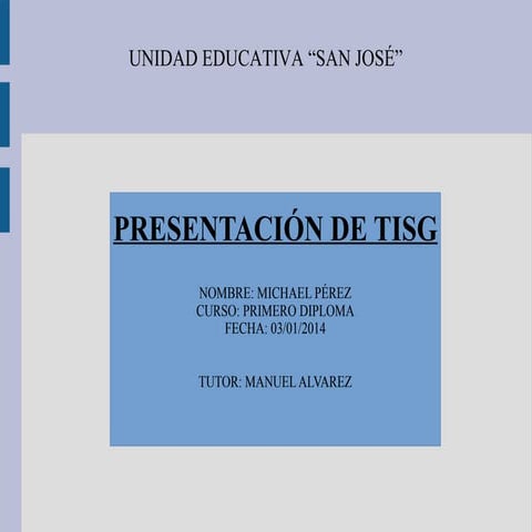 CONOCIMIENTO DE LAS TISG 