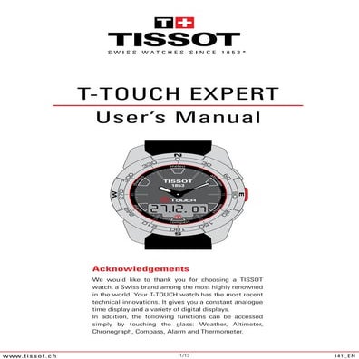 Tissot T-Touch Expert Titanium manual 141-en crop