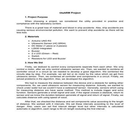 titaARM Projesi / Rapor