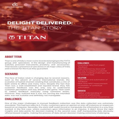 DELIGHT DELIVERED: THE TITAN STORY