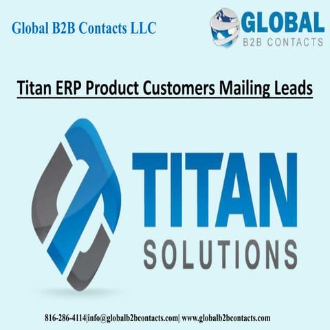 Titan ERP product customers mailing leads