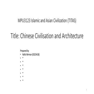 Chinese Civilization and Architecture