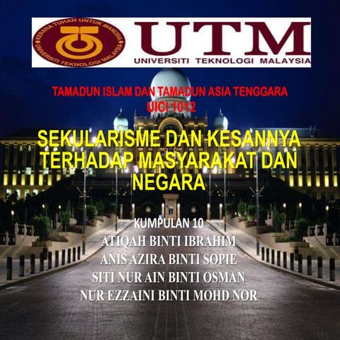 Sekularisme dan Kesannya terhadap masyarakat dan negara