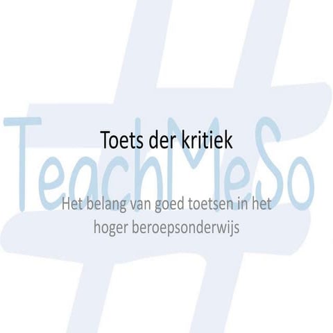 Toets der kritiek | PPT
